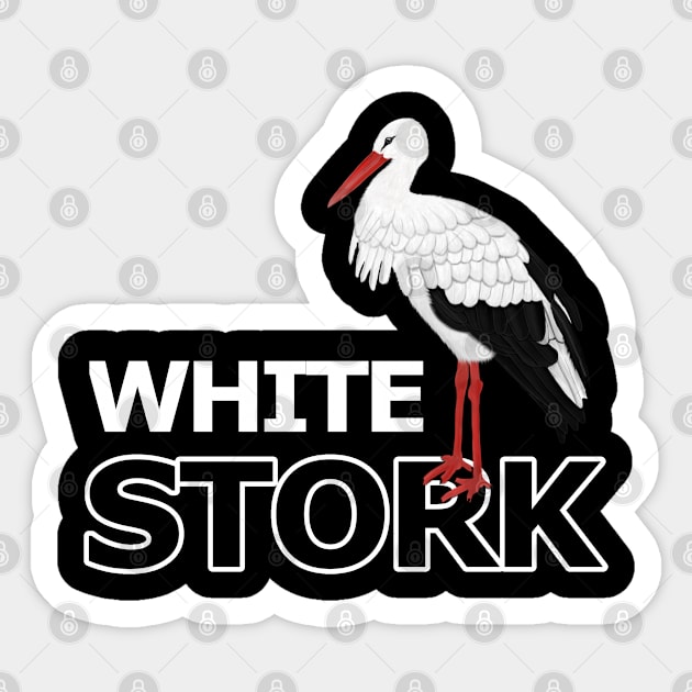 jz.birds White Stork Bird Watching Design Sticker by jzbirds